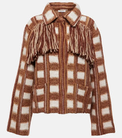 Dorothee Schumacher Dizzy fringed checked jacquard jacket