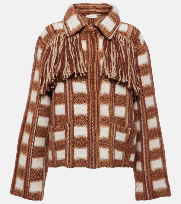 Dorothee Schumacher Dizzy fringed checked jacquard jacket | LYBSTORE