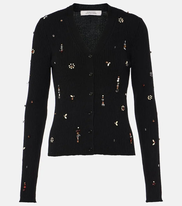 Dorothee Schumacher Embellished Merino embellished wool cardigan