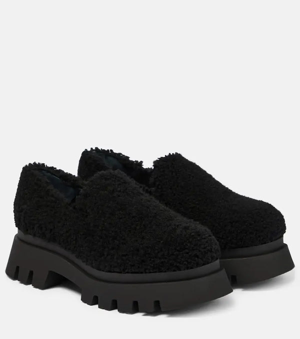 Dorothee Schumacher Furry Chic shearling platform loafers | LYBSTORE