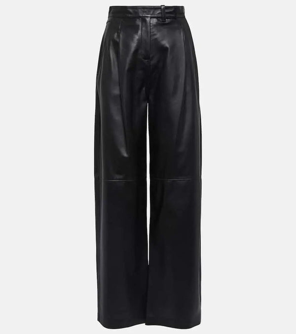 Dorothee Schumacher Pleated leather wide-leg pants