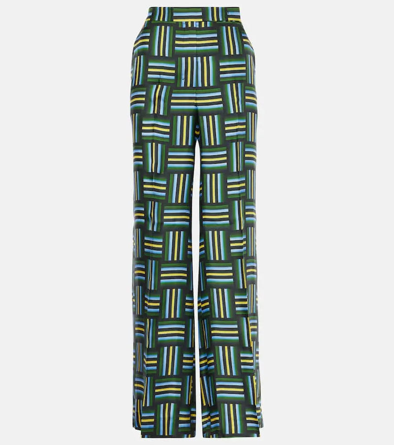 Dorothee Schumacher Printed high-rise silk wide-leg pants