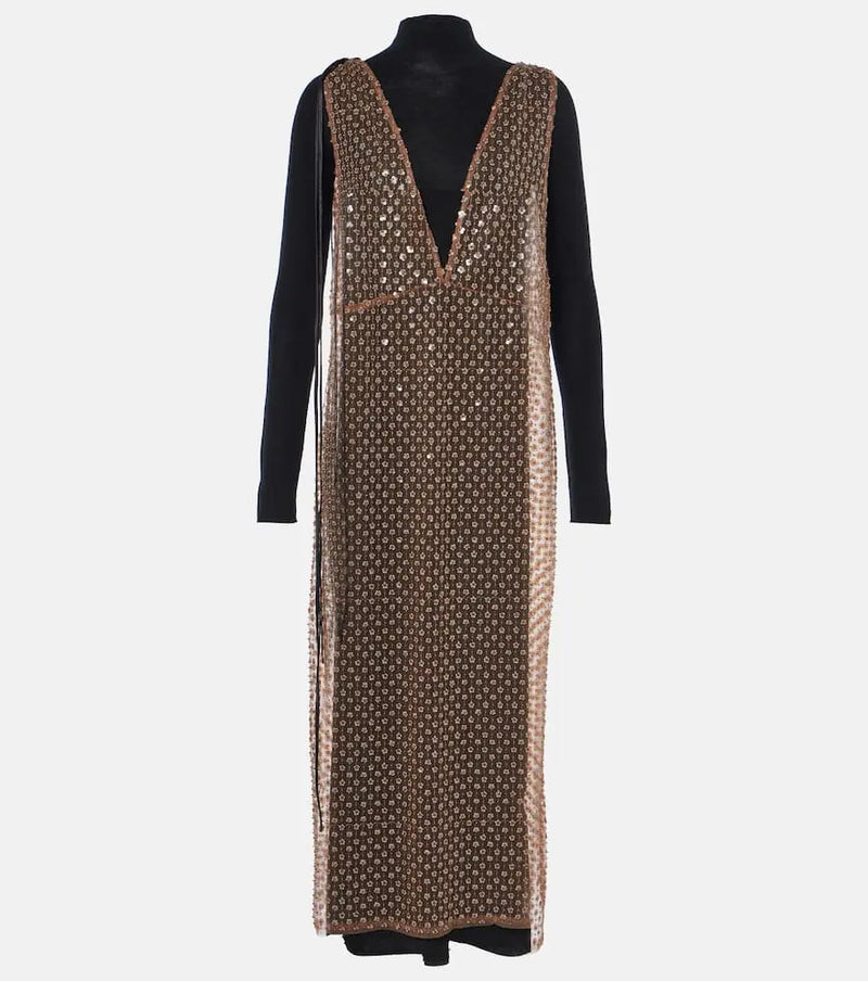 Dorothee Schumacher Pure Glam sequined floral wool midi dress