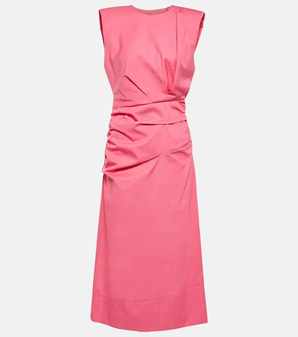 Dorothee Schumacher Ruched cotton midi dress | LYBSTORE