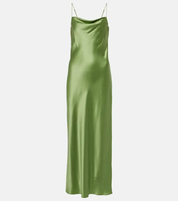 Dorothee Schumacher Shiny Statement silk charmeuse maxi dress | LYBSTORE