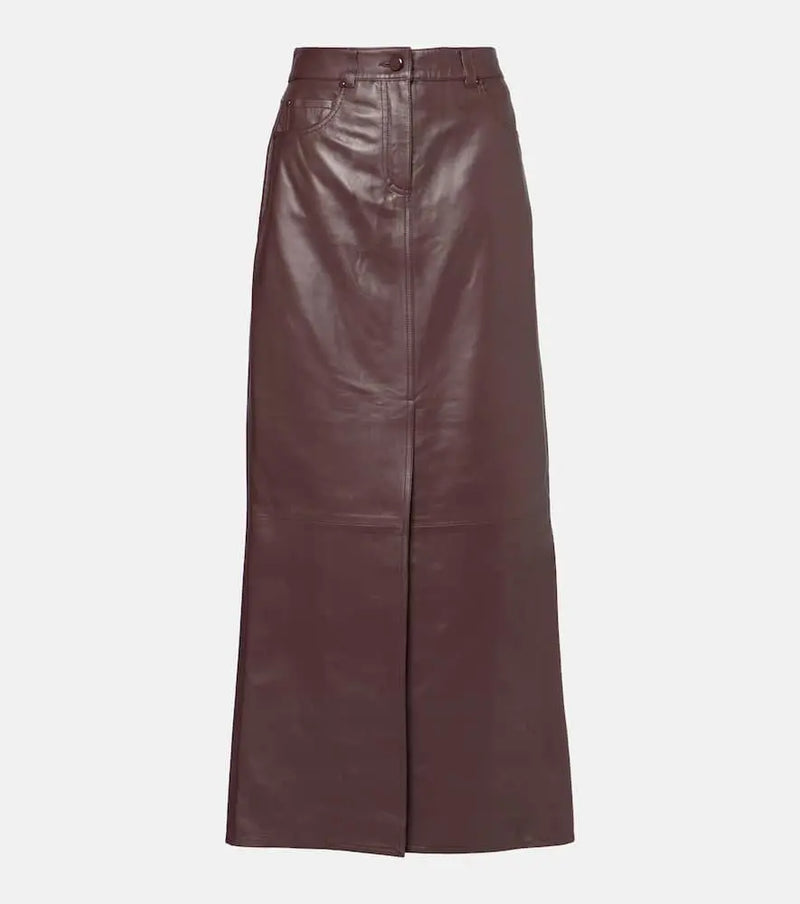 Dorothee Schumacher Sleek Statement leather midi skirt