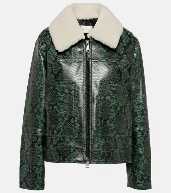 Dorothee Schumacher Urban Jungle snake-print leather jacket | LYBSTORE