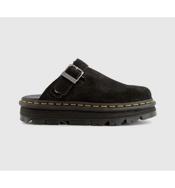 Dr. Martens Womens Zebzag Mule Black Suede