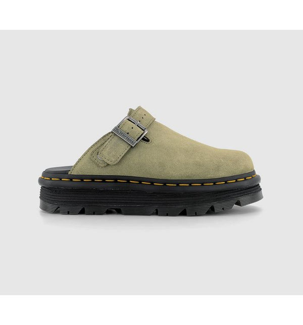 Dr. Martens Womens Zebzag Mules Muted Olive In Green