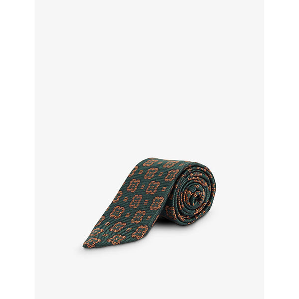 Mens Drakes Printed silk tie