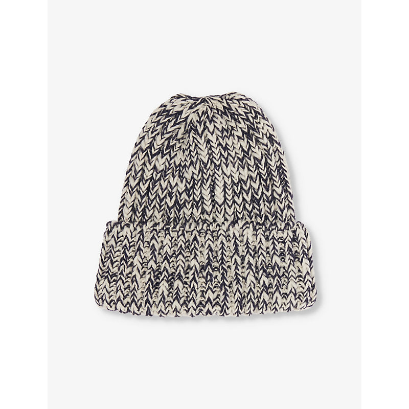 Mens Drakes Slub Bobcap wool-knit beanie hat