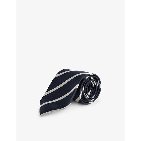 Drakes Striped silk-twill tie