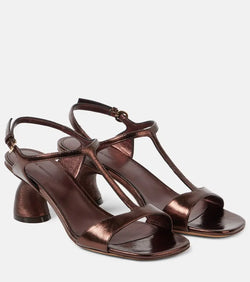 Dries Van Noten 65 metallic leather slingback sandals | LYBSTORE