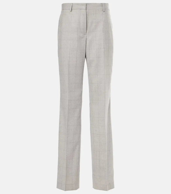 Dries Van Noten Checked wool straight pants | LYBSTORE