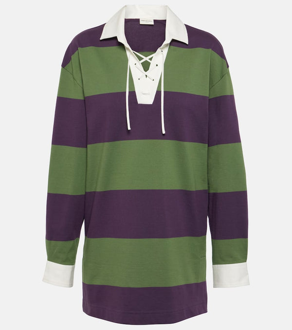 Dries Van Noten Colorblocked cotton-blend sweatshirt