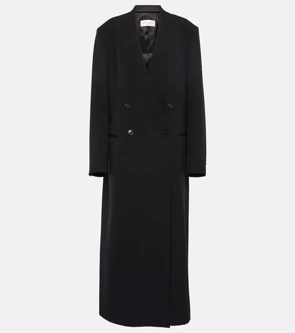 Dries Van Noten Double-breasted toile overcoat | LYBSTORE