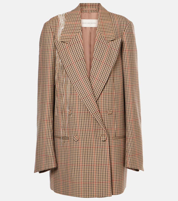 Dries Van Noten Embellished checked wool blazer | LYBSTORE