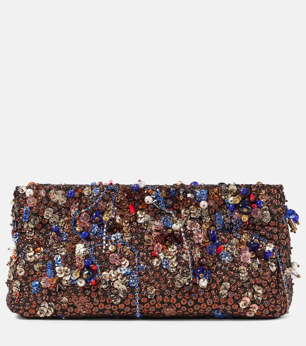 Dries Van Noten Embellished satin clutch