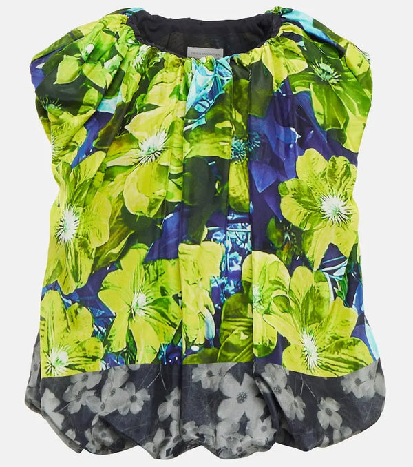 Dries Van Noten Floral silk and cotton top | LYBSTORE