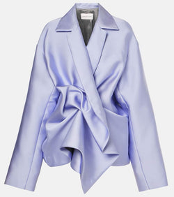 Dries Van Noten Gathered satin jacket