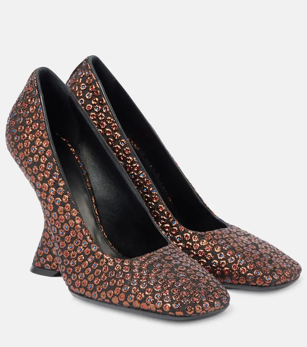 Dries Van Noten Jacquard wedge pumps