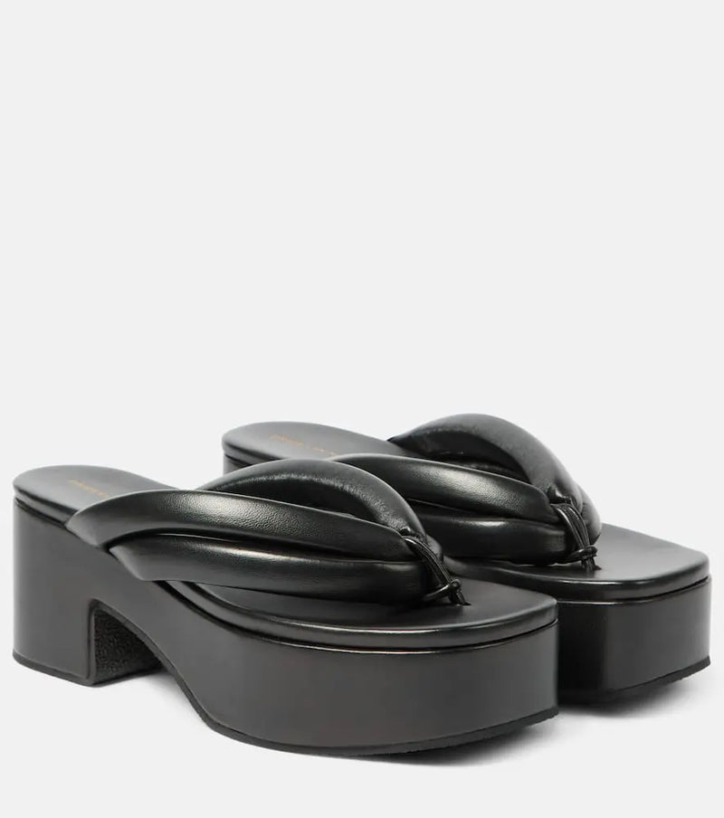 Dries Van Noten Leather platform thong sandals | LYBSTORE