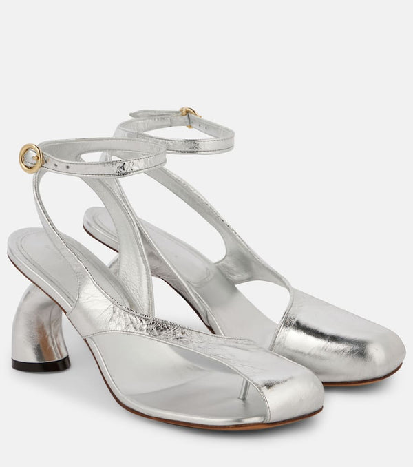 Dries Van Noten Metallic leather sandals | LYBSTORE