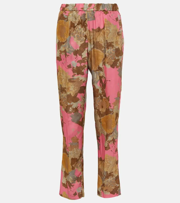 Dries Van Noten Printed mid-rise slim pants | LYBSTORE