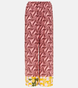 Dries Van Noten Printed mid-rise wide-leg pants | LYBSTORE