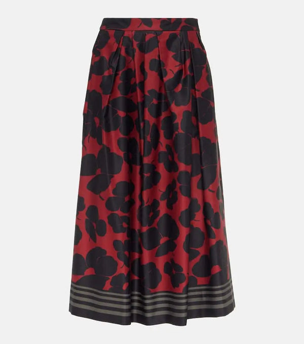 Dries Van Noten Printed satin midi skirt | LYBSTORE