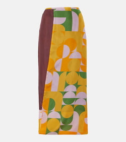 Dries Van Noten Printed silk satin maxi skirt | LYBSTORE