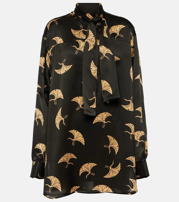 Dries Van Noten Printed silk satin top | LYBSTORE