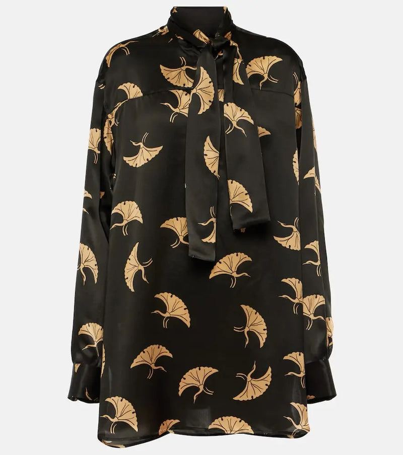 Dries Van Noten Printed silk satin top | LYBSTORE