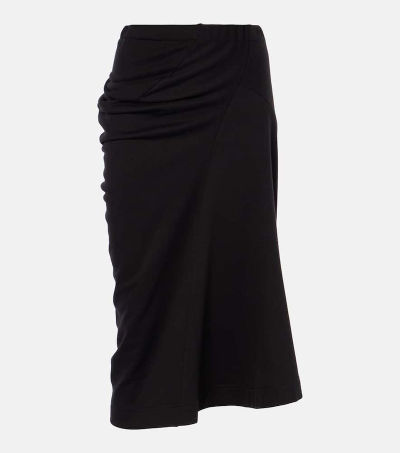 Dries Van Noten Ruched cotton midi skirt