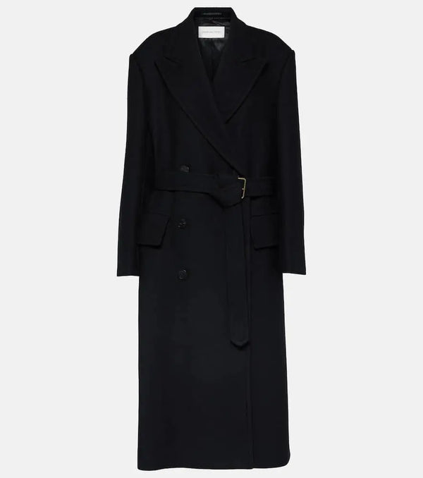 Dries Van Noten Rufia double-breasted wool-blend overcoat | LYBSTORE