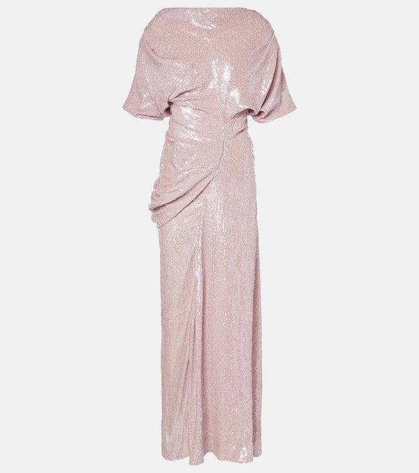 Dries Van Noten Sequined draped gown