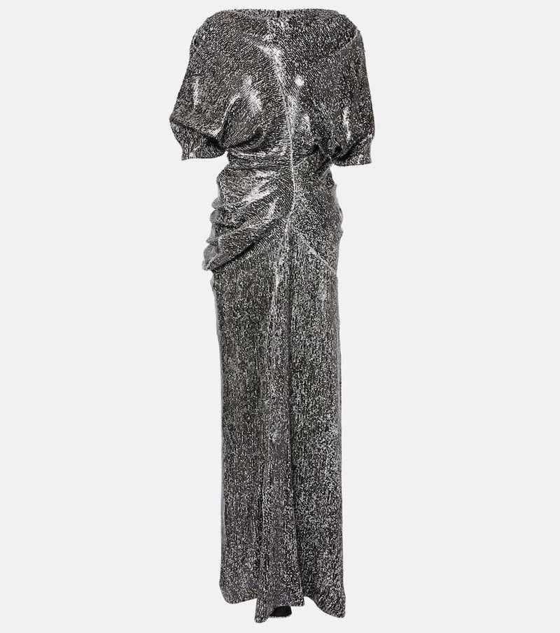 Dries Van Noten Sequined ruched gown