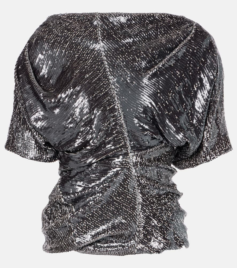 Dries Van Noten Sequined ruched top