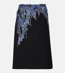 Dries Van Noten Sequined wool-blend midi skirt