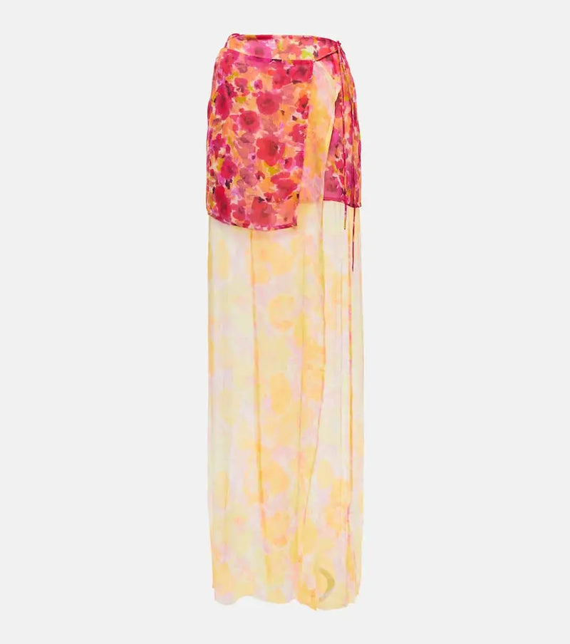 Dries Van Noten Silene silk maxi skirt | LYBSTORE