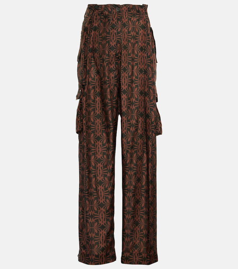 Dries Van Noten Silk satin straight pants