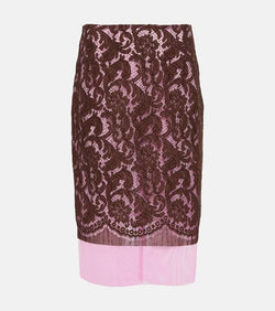 Dries Van Noten Slacy lace midi skirt | LYBSTORE