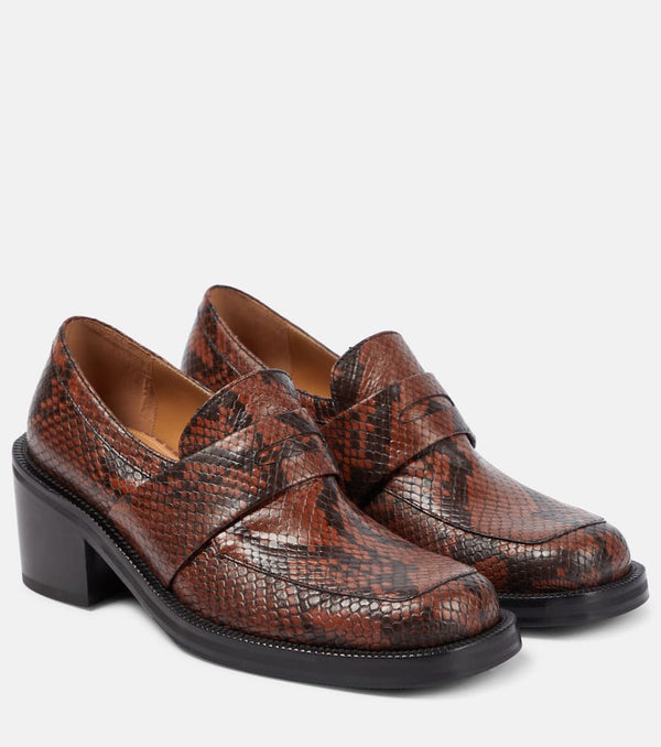 Dries Van Noten Snake-effect leather pumps