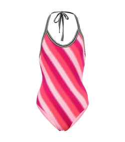 Dries Van Noten Striped halterneck swimsuit | LYBSTORE