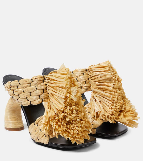 Dries Van Noten Woven raffia mules