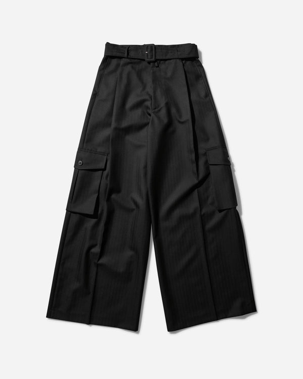 Dries Van Noten Wide Belted Pants Navy