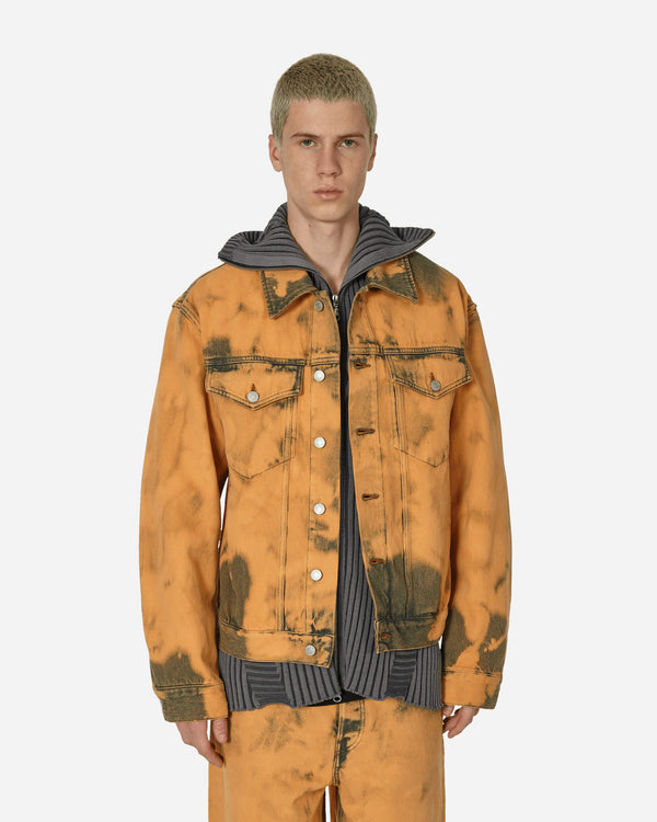 Dries Van Noten Loose Fit Tie-Dye Denim Jacket Light Rust