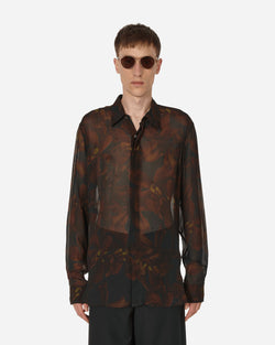 Dries Van Noten Printed Fitted Shirt Black