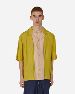 Dries Van Noten Panelled Shortsleeve Shirt Mustard