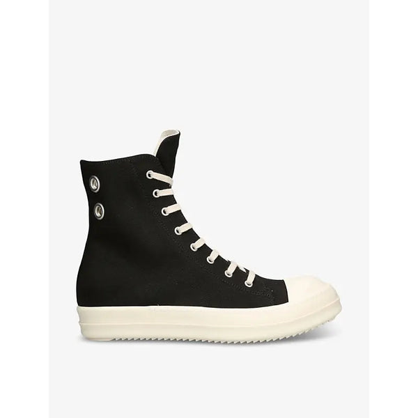 Drkshdw Eyelet-embellished canvas high-top trainers